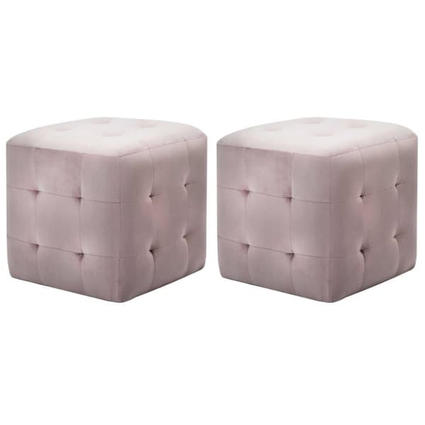 vidaXL sengeskabe 2 stk. 30 x 30 x 30 cm fløjlsstof pink