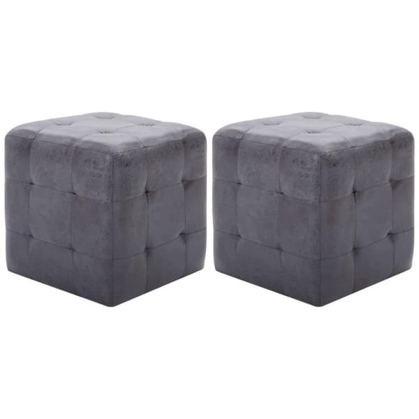 vidaXL sengeskabe 2 stk. 30 x 30 x 30 cm imiteret ruskind grå