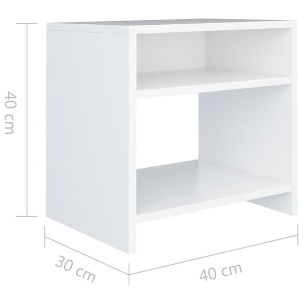 vidaXL sengeskabe 2 stk. 40 x 30 x 40 cm spånplade hvid