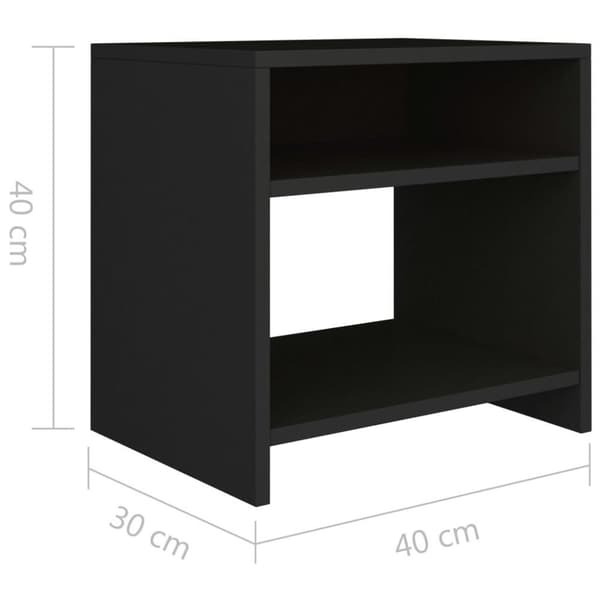 vidaXL Yöpöydät 2kpl musta 40x30x40 cm lastulevy
