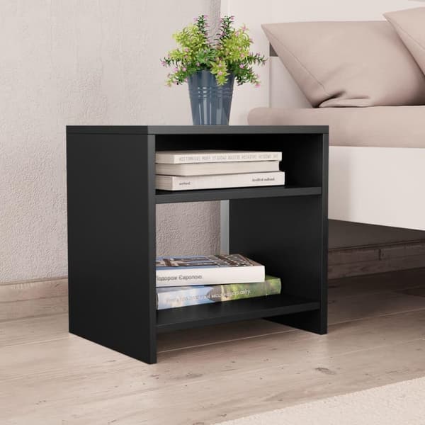 vidaXL Yöpöydät 2kpl musta 40x30x40 cm lastulevy