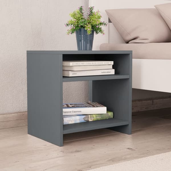 vidaXL sengeskabe 2 stk. 40 x 30 x 40 cm spånplade grå