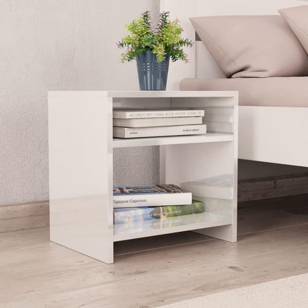 vidaXL sengeskabe 2 stk. 40 x 30 x 40 cm spånplade hvid højglans