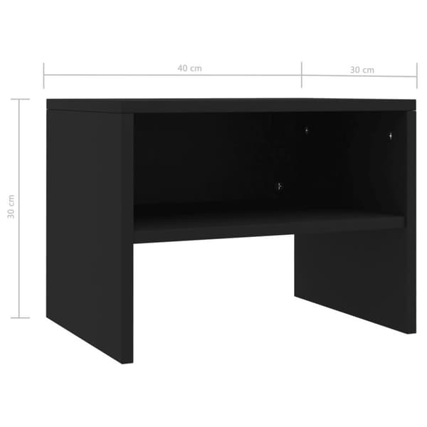 vidaXL Yöpöydät 2kpl musta 40x30x30 cm lastulevy