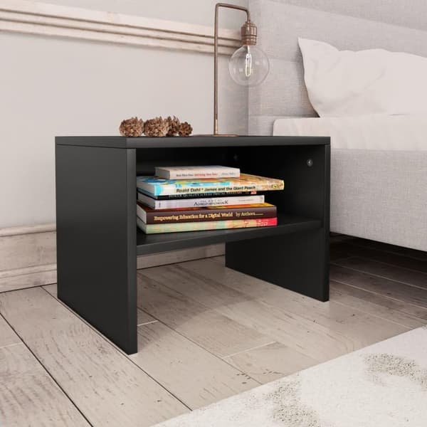 vidaXL Yöpöydät 2kpl musta 40x30x30 cm lastulevy