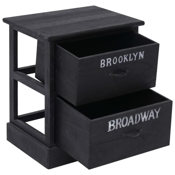 vidaXL Nattbord 2 stk svart 38x28x45 cm keisertre
