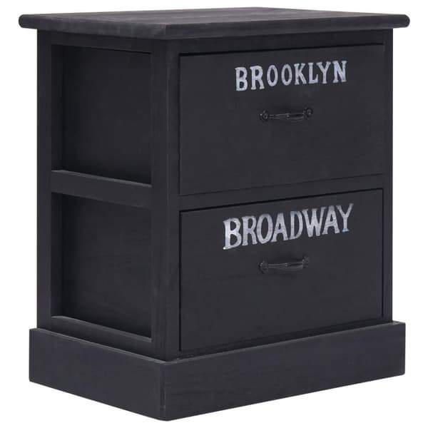 vidaXL Nattbord 2 stk svart 38x28x45 cm keisertre