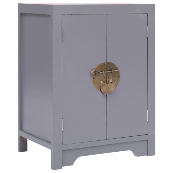 vidaXL Sängbord grå 38x28x52 cm paulownia