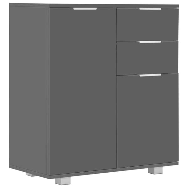 vidaXL skænk 71x35x80 cm spånplade grå højglans