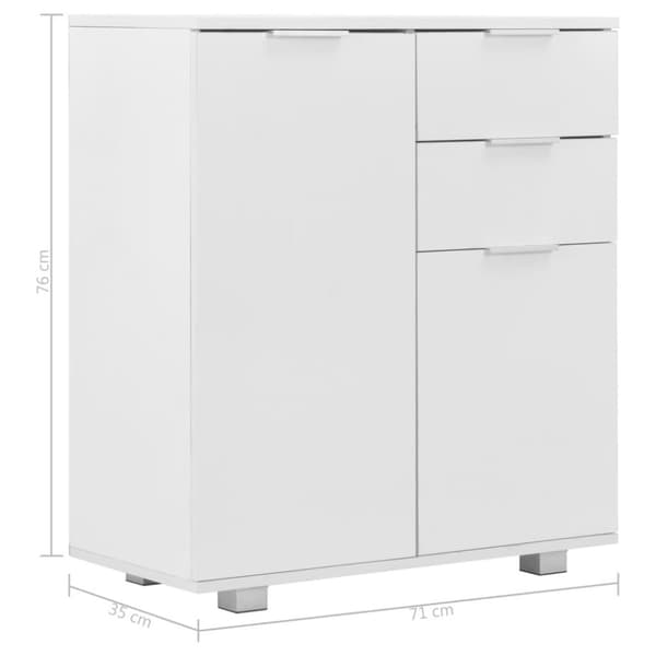 vidaXL skænk 71 x 35 x 80 cm spånplade hvid højglans