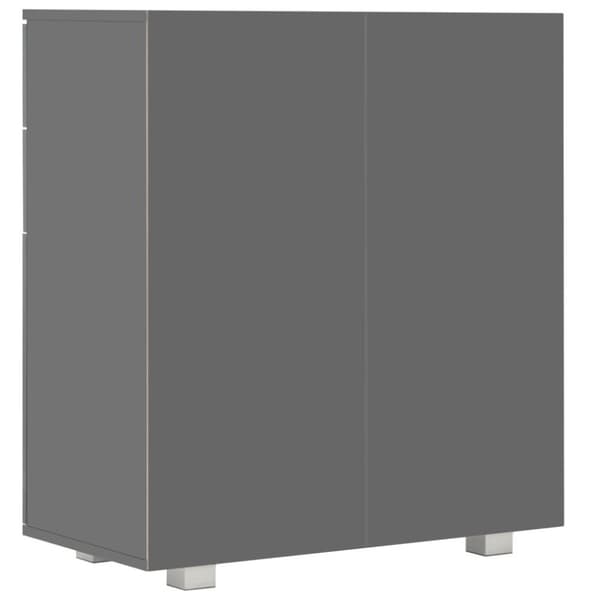 vidaXL Skänk högglans grå 71x35x80 cm spånskiva