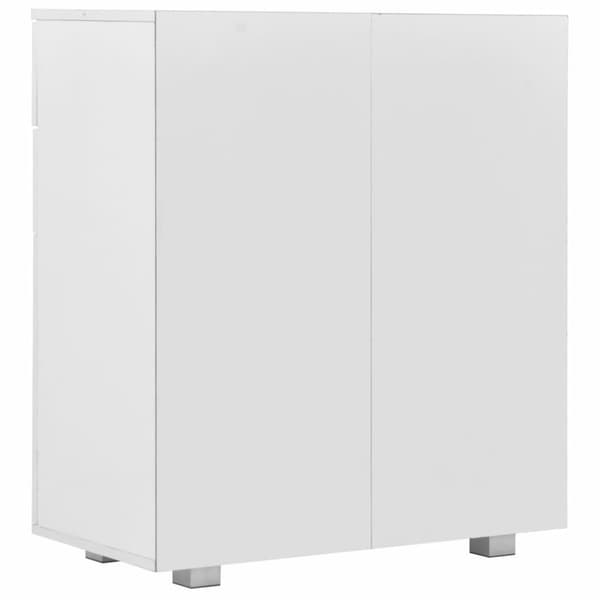 vidaXL Skjenk høyglans hvit 71x35x80 cm sponplate