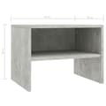 Miniatyrbilde 7 av 7: vidaXL Nattbord 2 stk betonggrå 40x30x30 cm sponplate