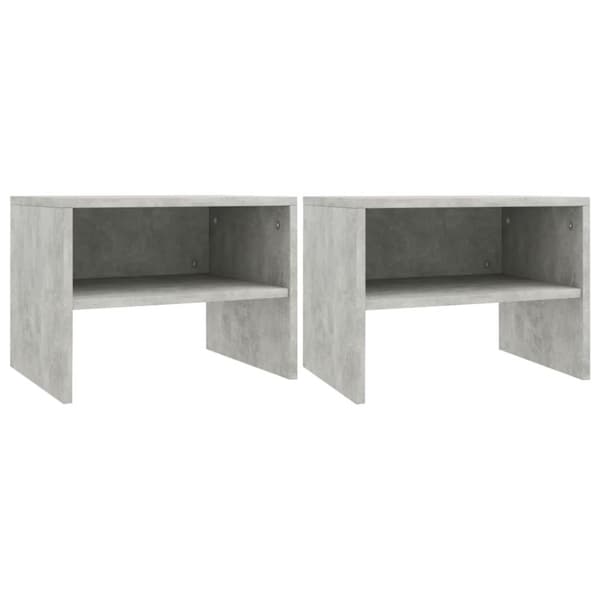 vidaXL Nattbord 2 stk betonggrå 40x30x30 cm sponplate