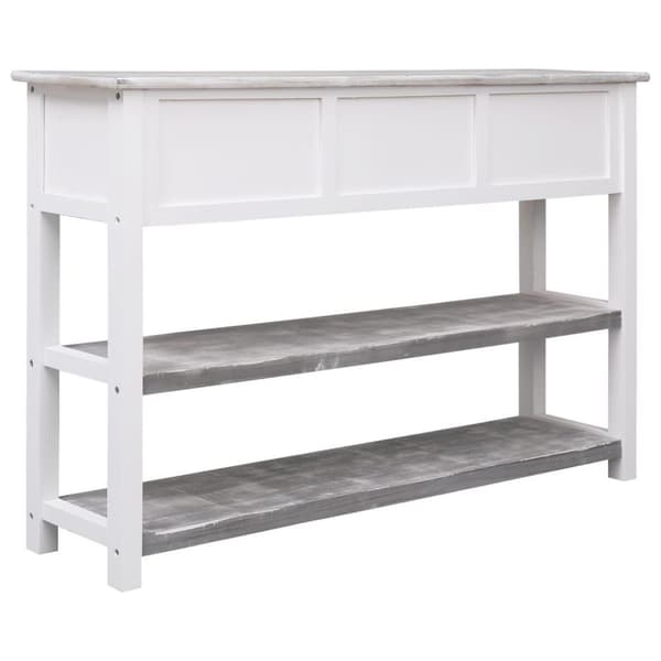 vidaXL konsolbord 115x30x76 cm træ antikgrå