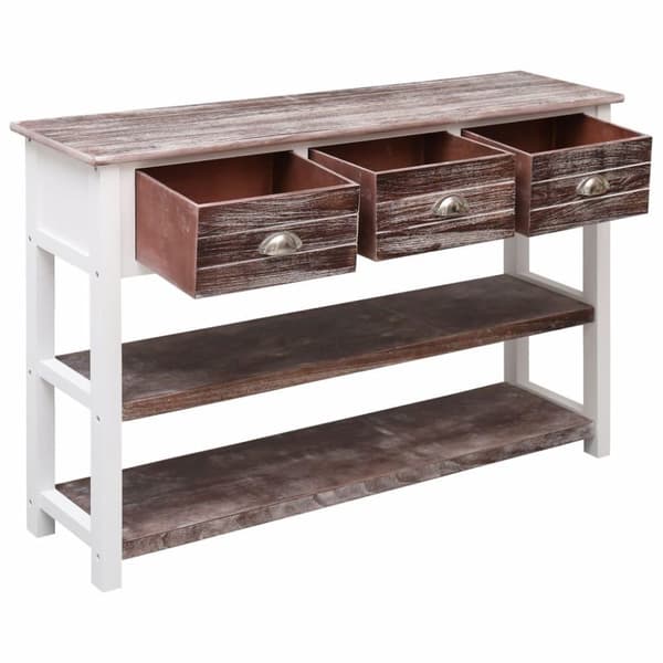 vidaXL konsolbord 115x30x76 cm træ antik brun