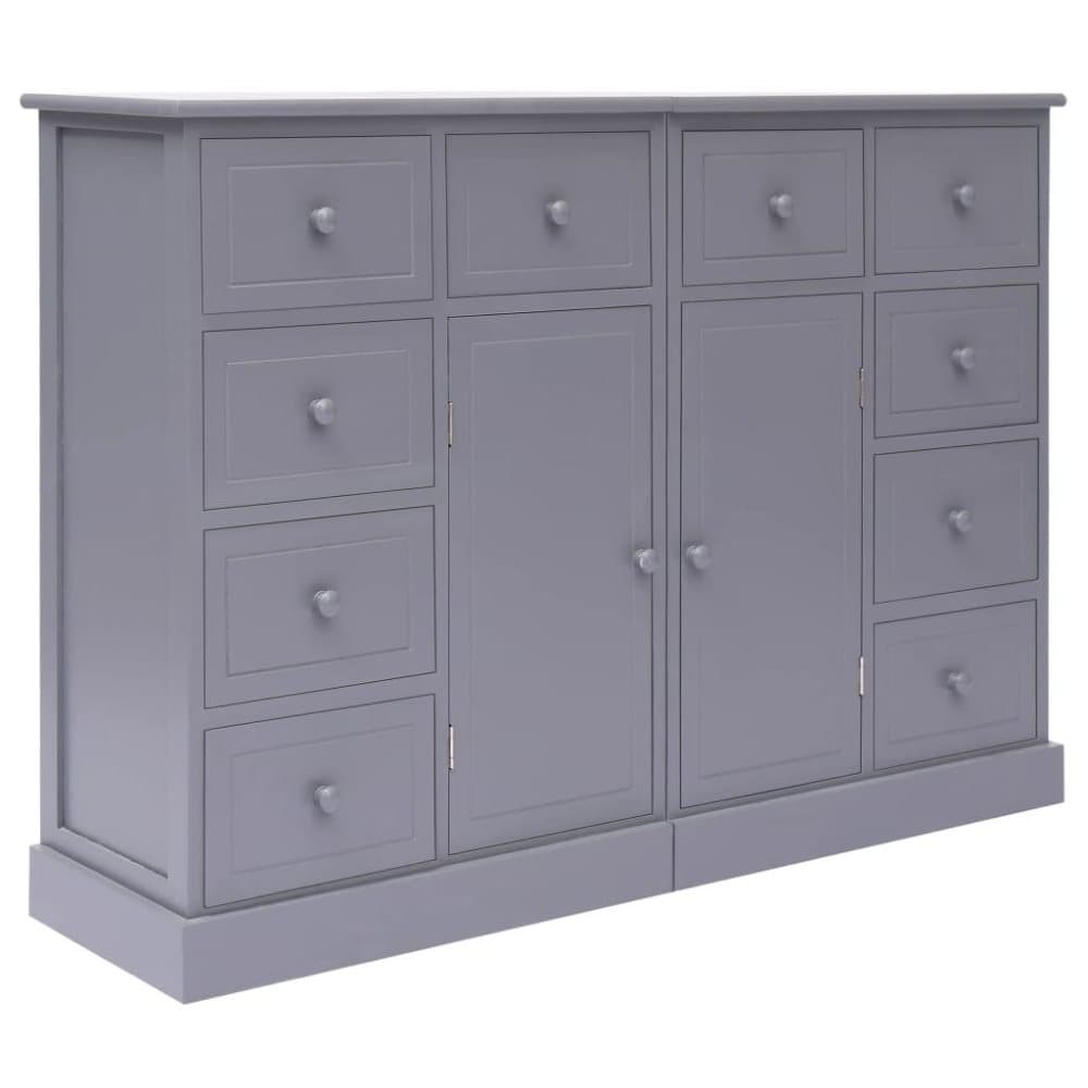 vidaXL Senkki 10 vetolaatikolla harmaa 113x30x79 cm puu