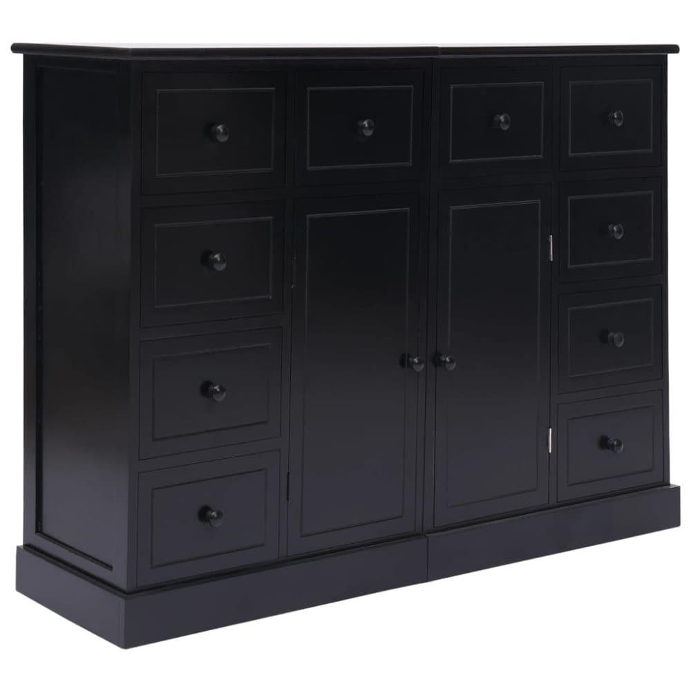 vidaXL Senkki 10 vetolaatikolla musta 113x30x79 cm puu