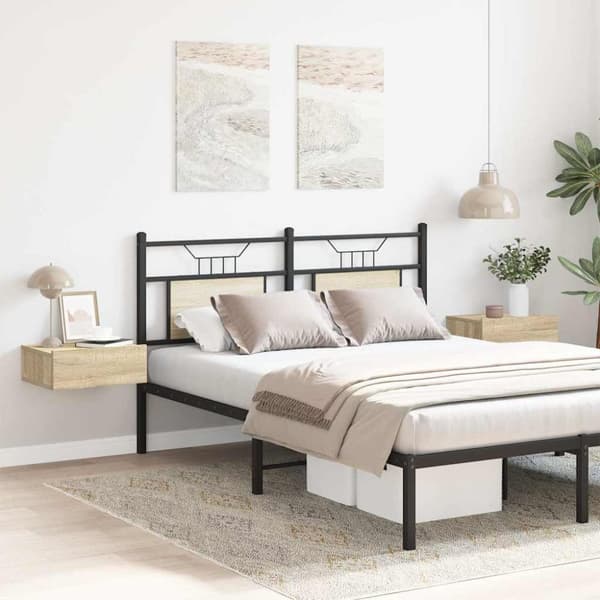 vidaXL svævende natborde 2 stk. 40 x 30 x 15 cm konstrueret træ sonoma