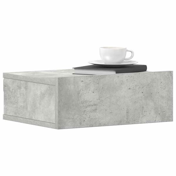 vidaXL svævende natbord 40 x 30 x 15 cm konstrueret træ betongrå