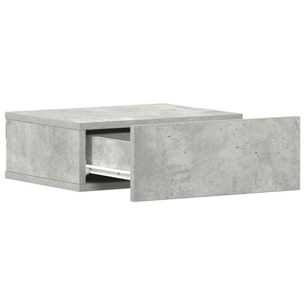 vidaXL svævende natbord 40 x 30 x 15 cm konstrueret træ betongrå