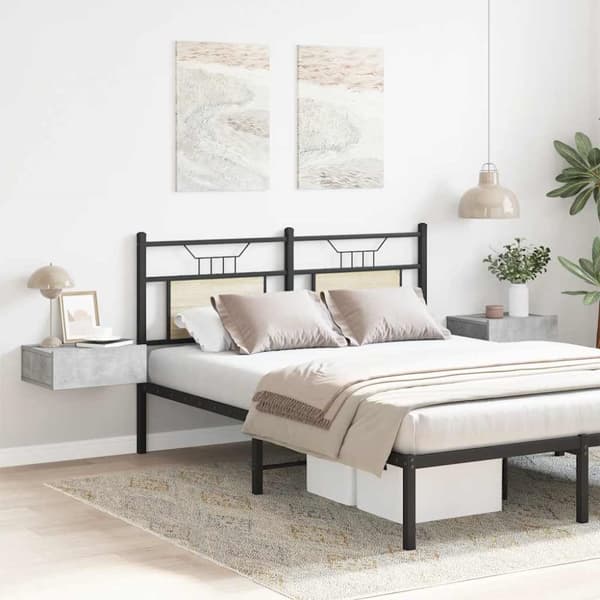 vidaXL Kelluvat yöpöydät 2 kpl betoninharmaa 40x30x15 cm tekninen puu