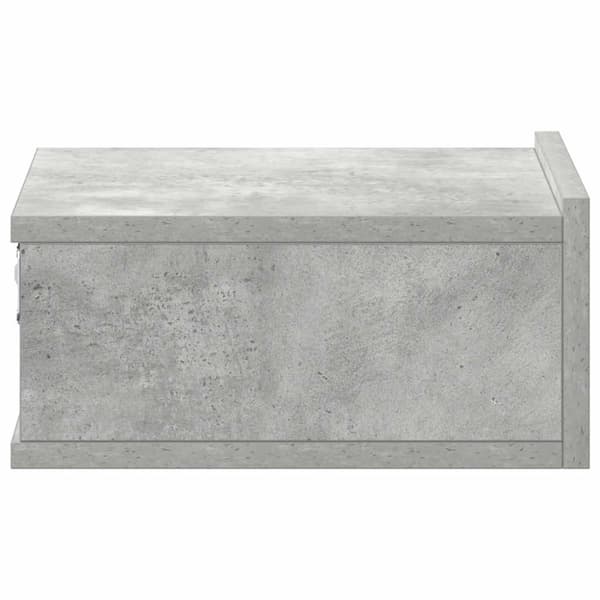 vidaXL Kelluvat yöpöydät 2 kpl betoninharmaa 40x30x15 cm tekninen puu