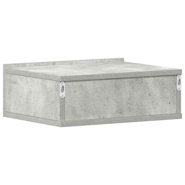 vidaXL Kelluvat yöpöydät 2 kpl betoninharmaa 40x30x15 cm tekninen puu