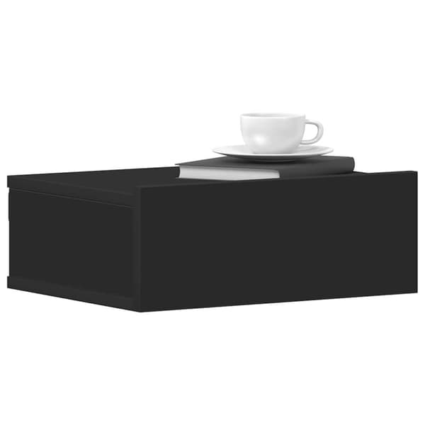 vidaXL væghængt natbord 40x30x15 cm konstrueret træ sort