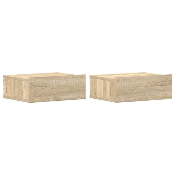 vidaXL Flytende nattbord 2 stk sonoma eik 40x30x15 cm konstruert tre