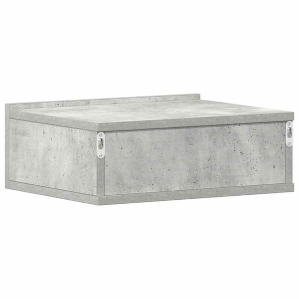 vidaXL Flytende nattbord betonggrå 40x30x15 cm konstruert tre