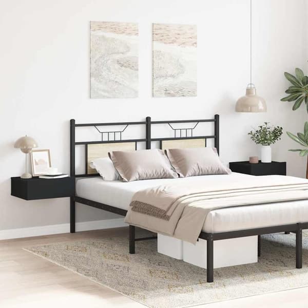vidaXL Flytende nattbord 2 stk svart 40x30x15 cm konstruert tre