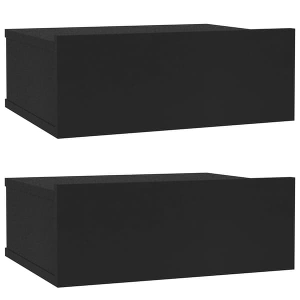 vidaXL Flytende nattbord 2 stk svart 40x30x15 cm konstruert tre