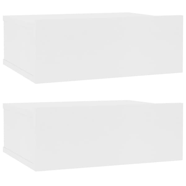 vidaXL Flytende nattbord 2 stk hvit 40x30x15 cm konstruert tre