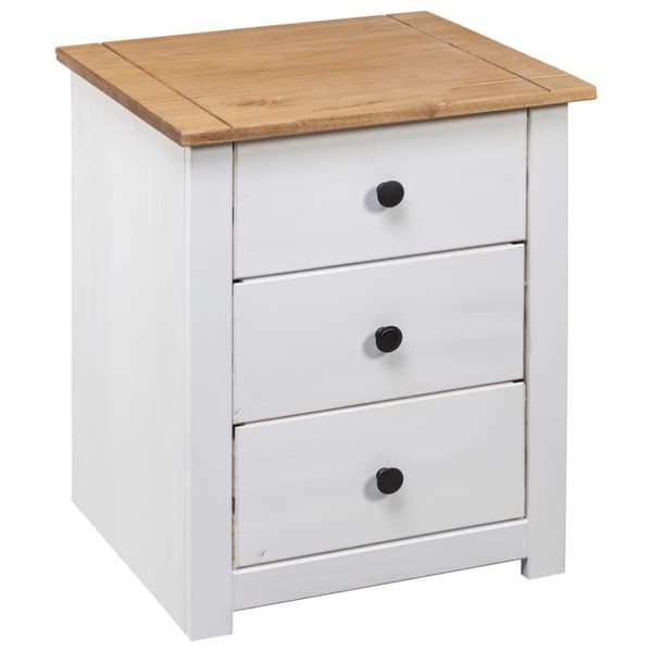 vidaXL Nattbord hvit 46x40x57 cm furu Panama Range