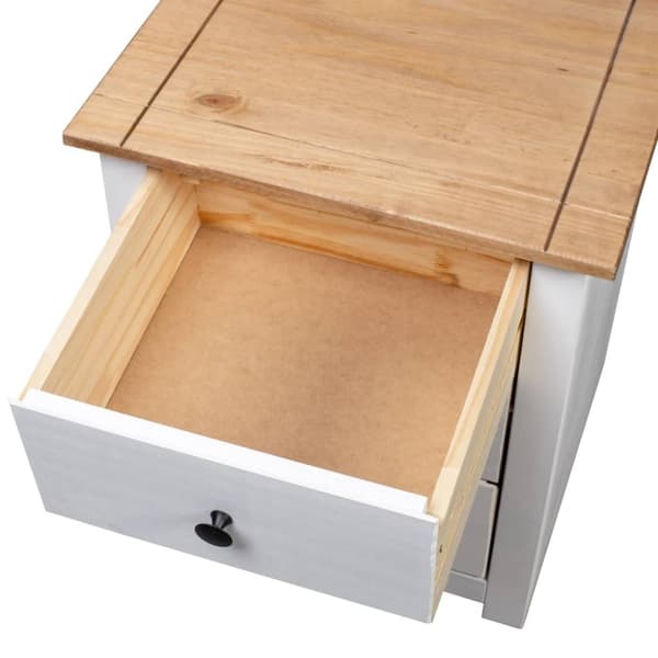 vidaXL Nattbord hvit 46x40x57 cm furu Panama Range