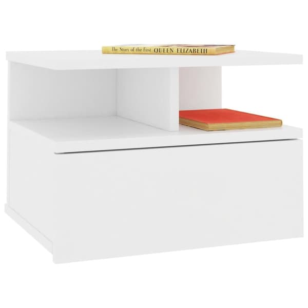 vidaXL Svävande sängbord 2 st vit 40x31x27 cm konstruerat trä