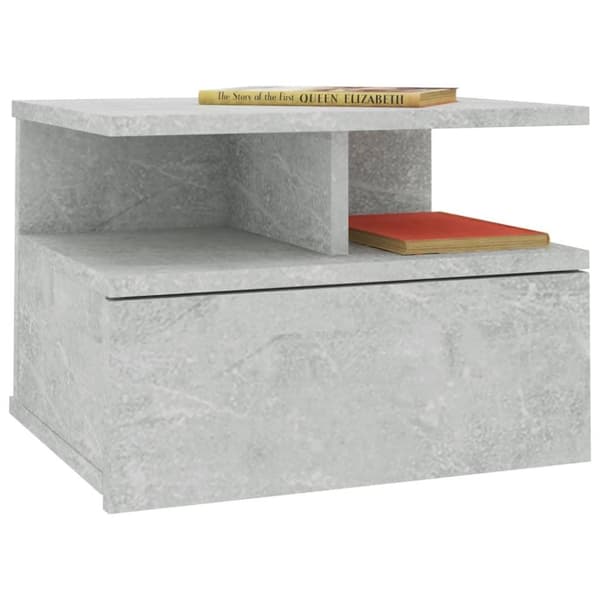 vidaXL Svävande sängbord betonggrå 40x31x27 cm konstruerat trä