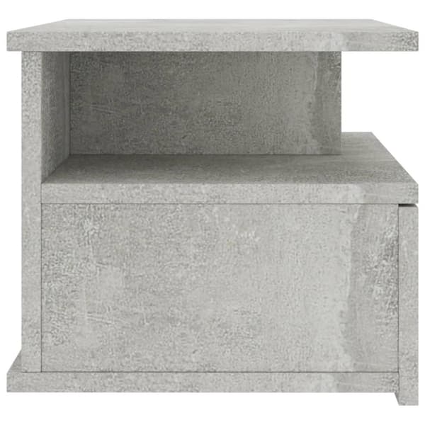 vidaXL Svävande sängbord betonggrå 40x31x27 cm konstruerat trä