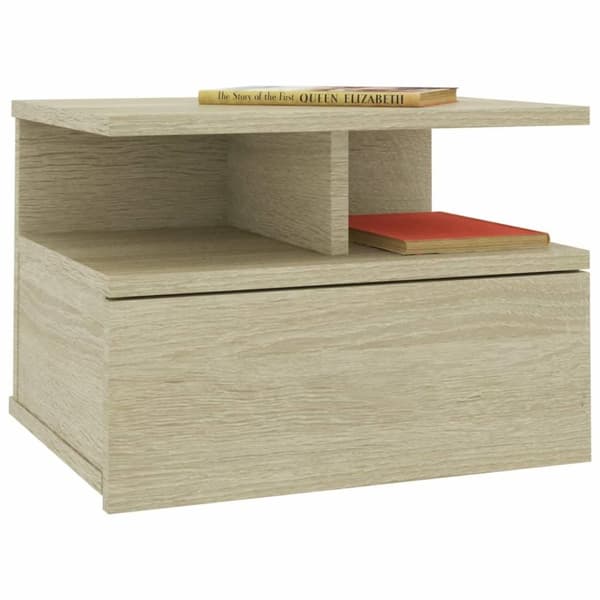 vidaXL Svävande sängbord 2 st sonoma-ek 40x31x27 cm konstruerat trä