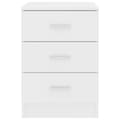 Miniatyrbilde 5 av 11: vidaXL Nattbord hvit 38x35x56 cm sponplate