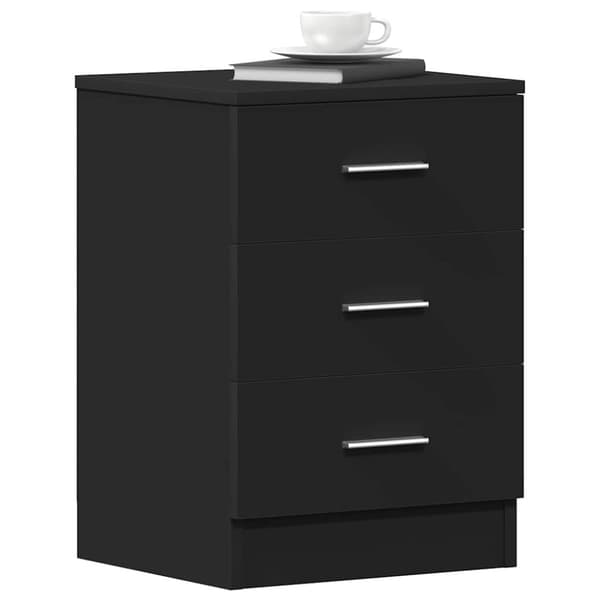 vidaXL Sängbord 2 st svart 38x35x56 cm spånskiva
