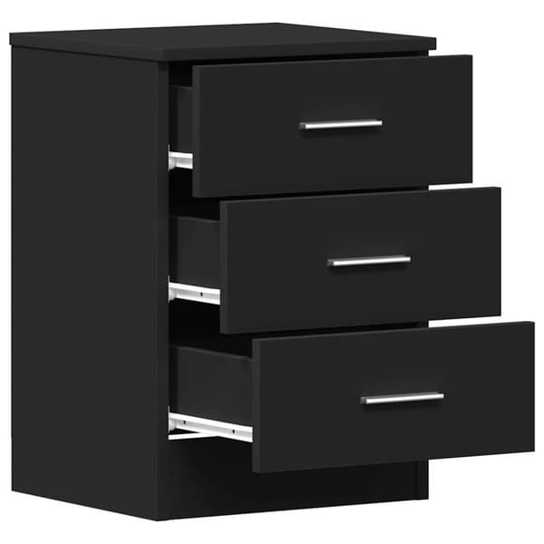 vidaXL Sängbord 2 st svart 38x35x56 cm spånskiva