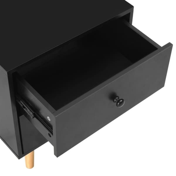 vidaXL Nattbord 2 stk svart 40x30x50 cm heltre furu