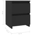 Miniatyrbilde 6 av 8: vidaXL Nattbord svart 30x30x40 cm sponplate