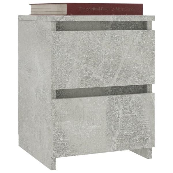 vidaXL Sängbord 2 st betonggrå 30x30x40 cm spånskiva