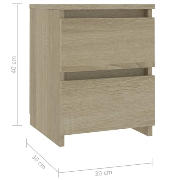 vidaXL Nattbord sonoma eik 30x30x40 cm sponplate