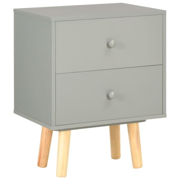 vidaXL Yöpöydät 2 kpl harmaa 40x30x50 cm täysi mänty