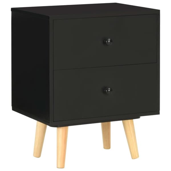 vidaXL Yöpöydät 2 kpl musta 40x30x50 cm täysi mänty