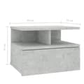 Pikkukuva 7 / 10: vidaXL Kelluva yöpöytä betoninharmaa 40x31x27 cm tekninen puu